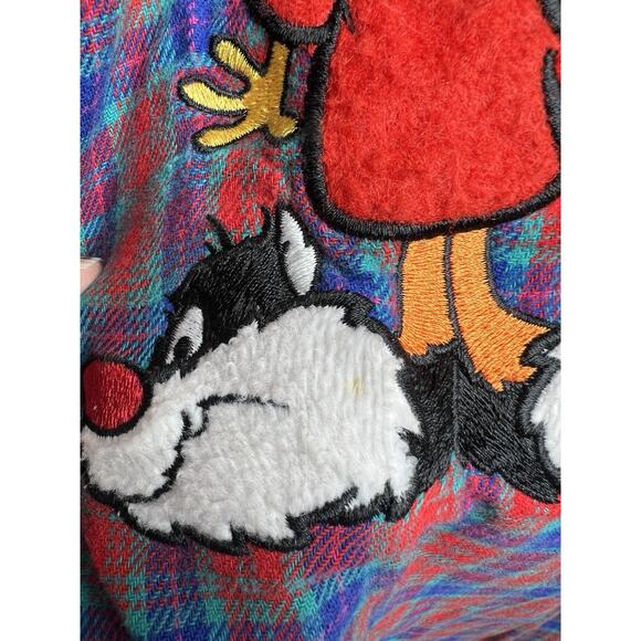 Vintage Warner Bros Looney Tunes Tweety Bird Flannel Nightgown Pajama S/M - Picture 4 of 7